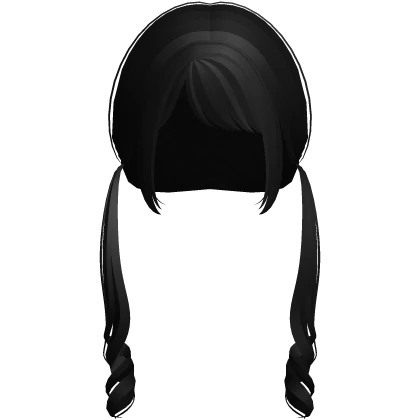 cute curly doll pigtails with side bangs in black