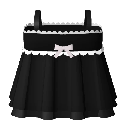 ♡: ruffled black ribbon dress 