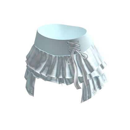 🍀Drawstring Ruffle Skirt (Light Blue)