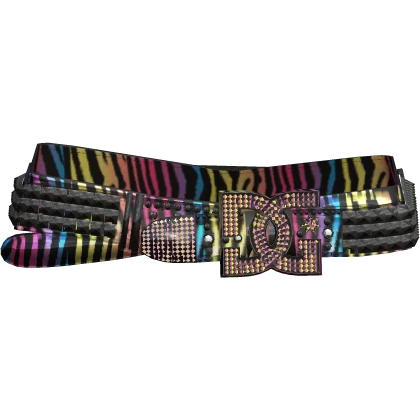 Y2K Gyaru Rhinestone Scene Zebra emo McBling Belt