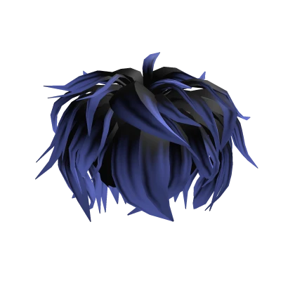 Messy Black and Blue Anime Boy Hair