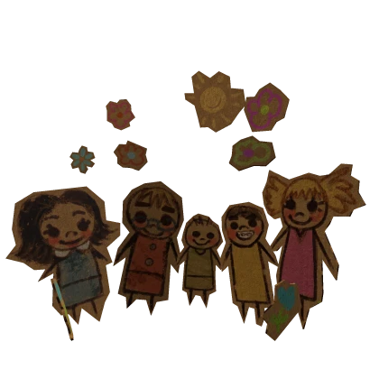 Creepy Colorful Weirdcore Friends Cardboard Cutout