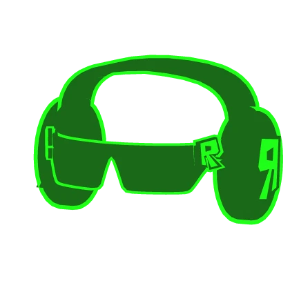 Green Cyber Retro Headphones/Shades