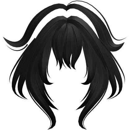 Fox Tips Anime Bangs Messy Black