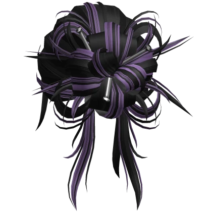 Purple Pulled Back Messy Hair Bun