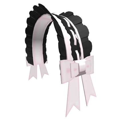 ♡ FREE : black + pink pretty maid frill headband