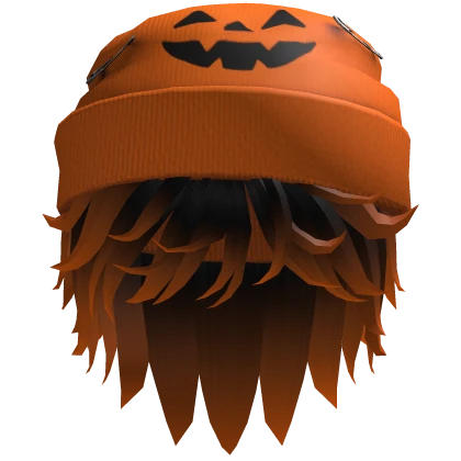 Halloween Boy Hair w/ Pumpkin Beanie