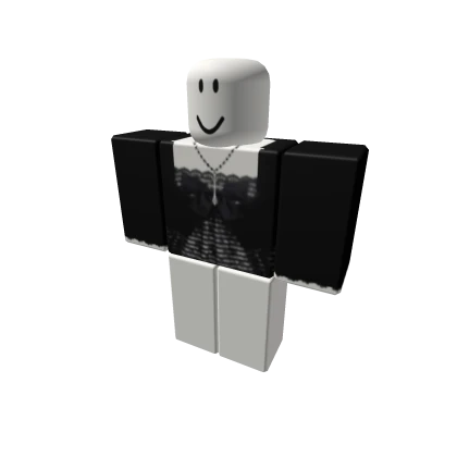 Black punk striped blouse with cross