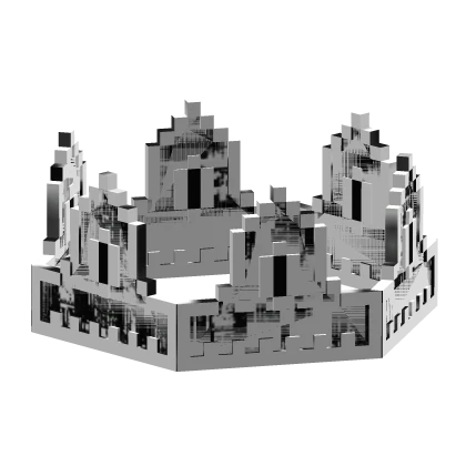 Inverted White Black Animated Glitch 8-Bit Crown