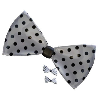 𖹭 cute white & black harajuku big polka dot bow