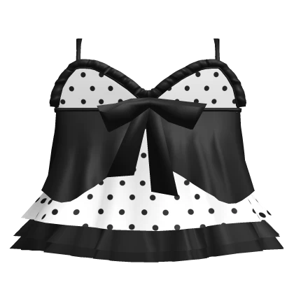 black polka dots lace dress