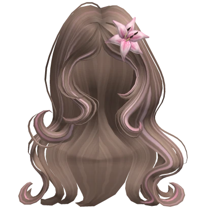 ♡ tropical summer girl with pink flower in brown