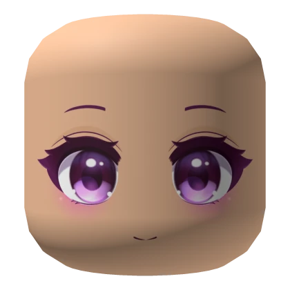Cute Purple Lavander Anime Eyes With Blush & Smile