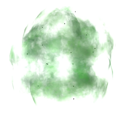 green aura with flies