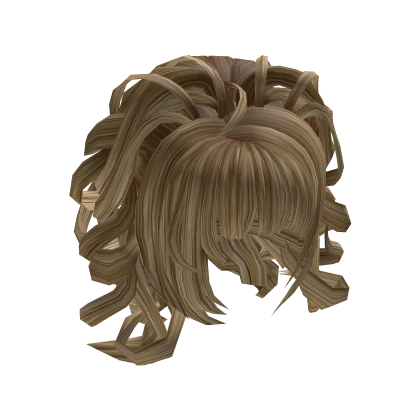 blonde brown roots gyaru lush pigtail updo curls 