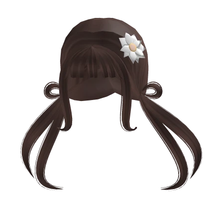 brown hair with its summer flower