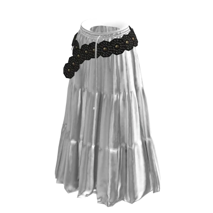 💗Y2K VINTAGE MAXI SKIRT_WHITE