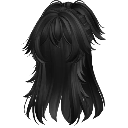 Y2K Rockstar Half Up Spikey Hair (Black)