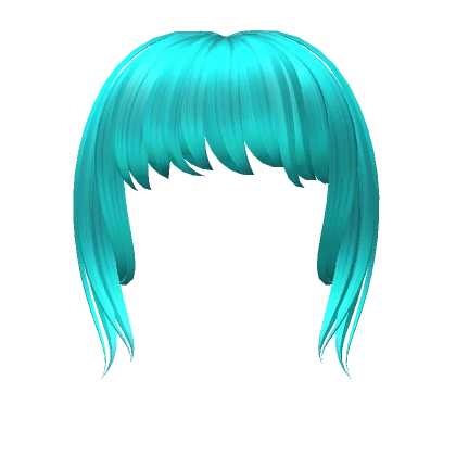 Y2k Aesthetic Messy Long Bangs in Teal