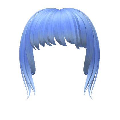 Y2k Aesthetic Messy Long Bangs in Soft Blue