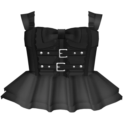 🤍 gothic dolly belt frilly dress black