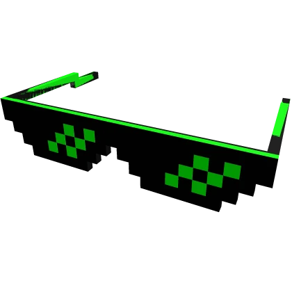 Glitched Hack Green Pixelated Glasses Deal With It