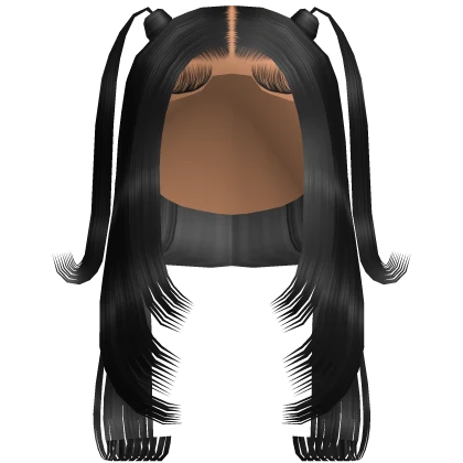 Black Middle Part Buss Down with Pigtails