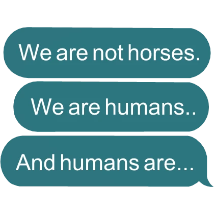 Humans, Not horses - squid game gi-hun 456 text