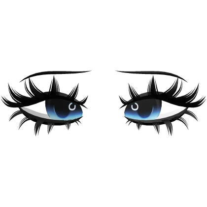 ♡ kawaii anime lashes w eyes (blue 2)