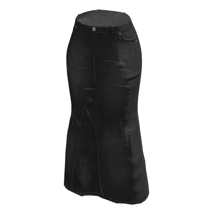 ʚ long y2k denim skirt black