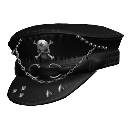 Black Emo Captain Hat