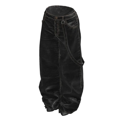 BB Black Y2K Baggy Jeans w/ Belt & Shoes 🫐