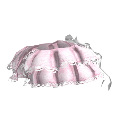 short lace bustle skirt in pink white hime doll qt