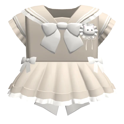 🍀Cute Ribbon Sailor Outfit(Beige)
