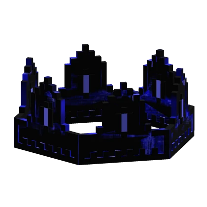 Black Blue Animated Glitch 8-Bit Crown