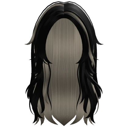 Long Dark Emo Wavy Black and Blonde Alpha Hair