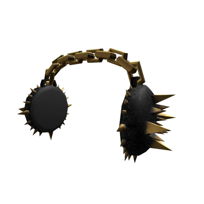Black Gold Extreme Gothic Spiked Headphones