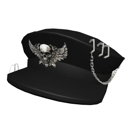 💀 Black Goth Skull Hat 💀