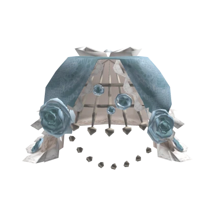 Rosy Rococo Silver Cage Skirt Bustle in Sky Blue