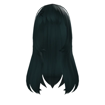 Long Turquoise Straight Popular Trendy Girl Hair