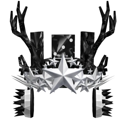 Black White Domino Star Crown Antlers Headphones