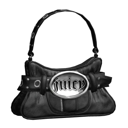 2000s McBling Juicy Belt Shoulder Bag (Black)