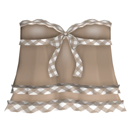 ♡ Flouncy Brown Gingham Autumn Dress