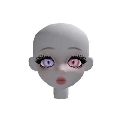 Ghost girl doll head v3 (purple&pink)