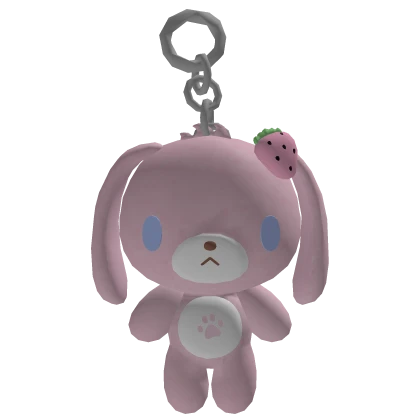♡ : silly strawberry bunny keychain