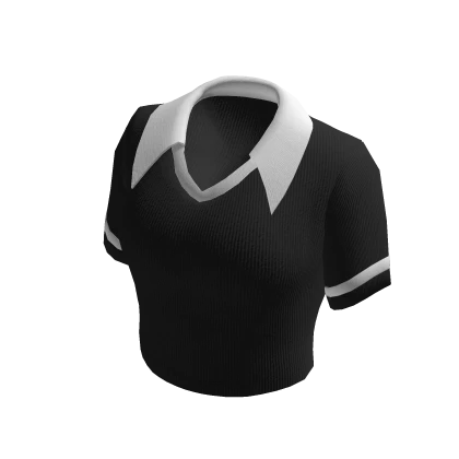 Collar Crop Tee Black