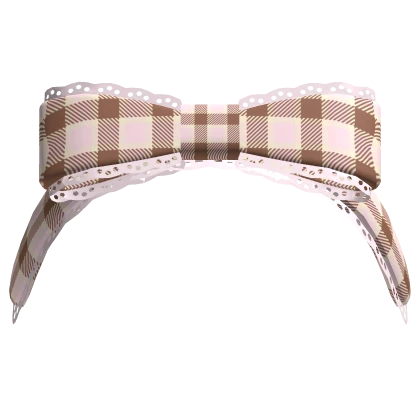 ♡ : neapolitan lace headband ribbon ꒰ brown pink