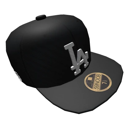 Sideways Black LA Baseball Cap