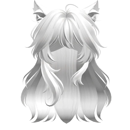 Super Fluffy Loose Cat Ears Hairstyle (White)