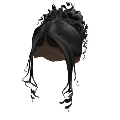Lovely Curly Bun Black Sleek Hair [Tone 6]